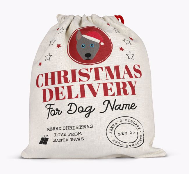 Personalised 'Christmas Delivery for {dogsName}' Santa Sack